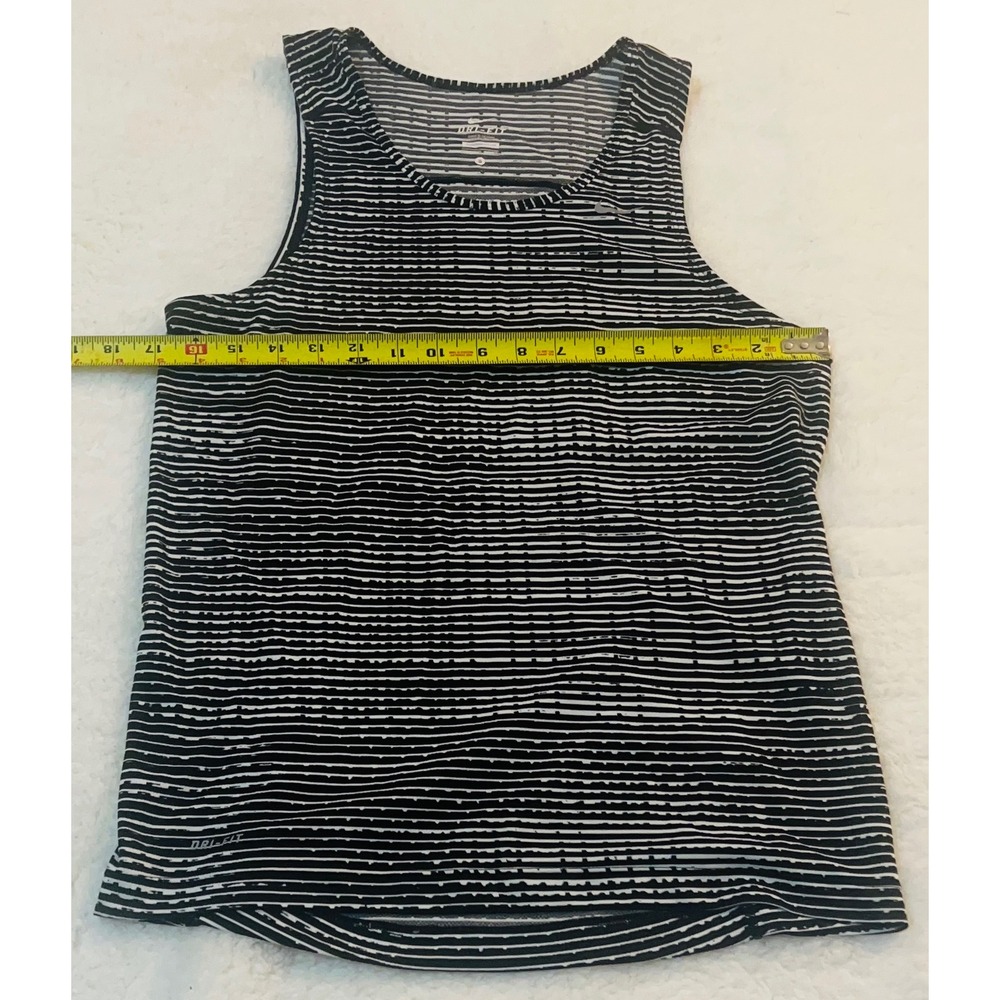 Nike Dri-FIT Miler Running Tank Top Mens Small Black White Striped Singlet S - Picture 2 of 7